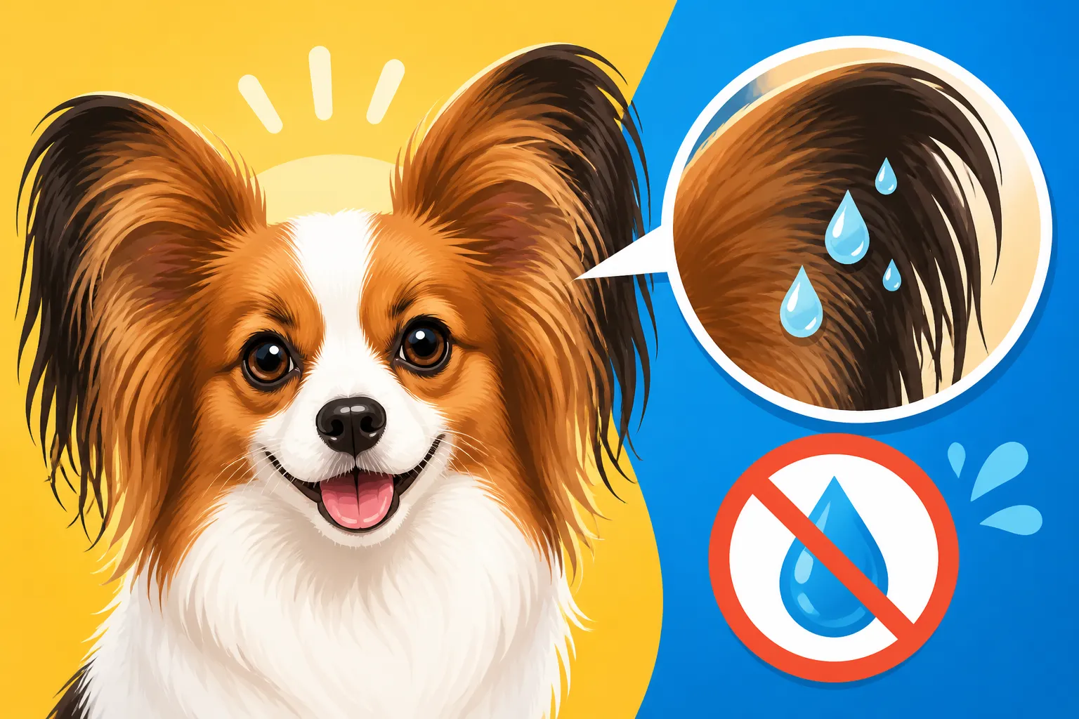 Whether a Papillon's Ear Hair Traps Moisture