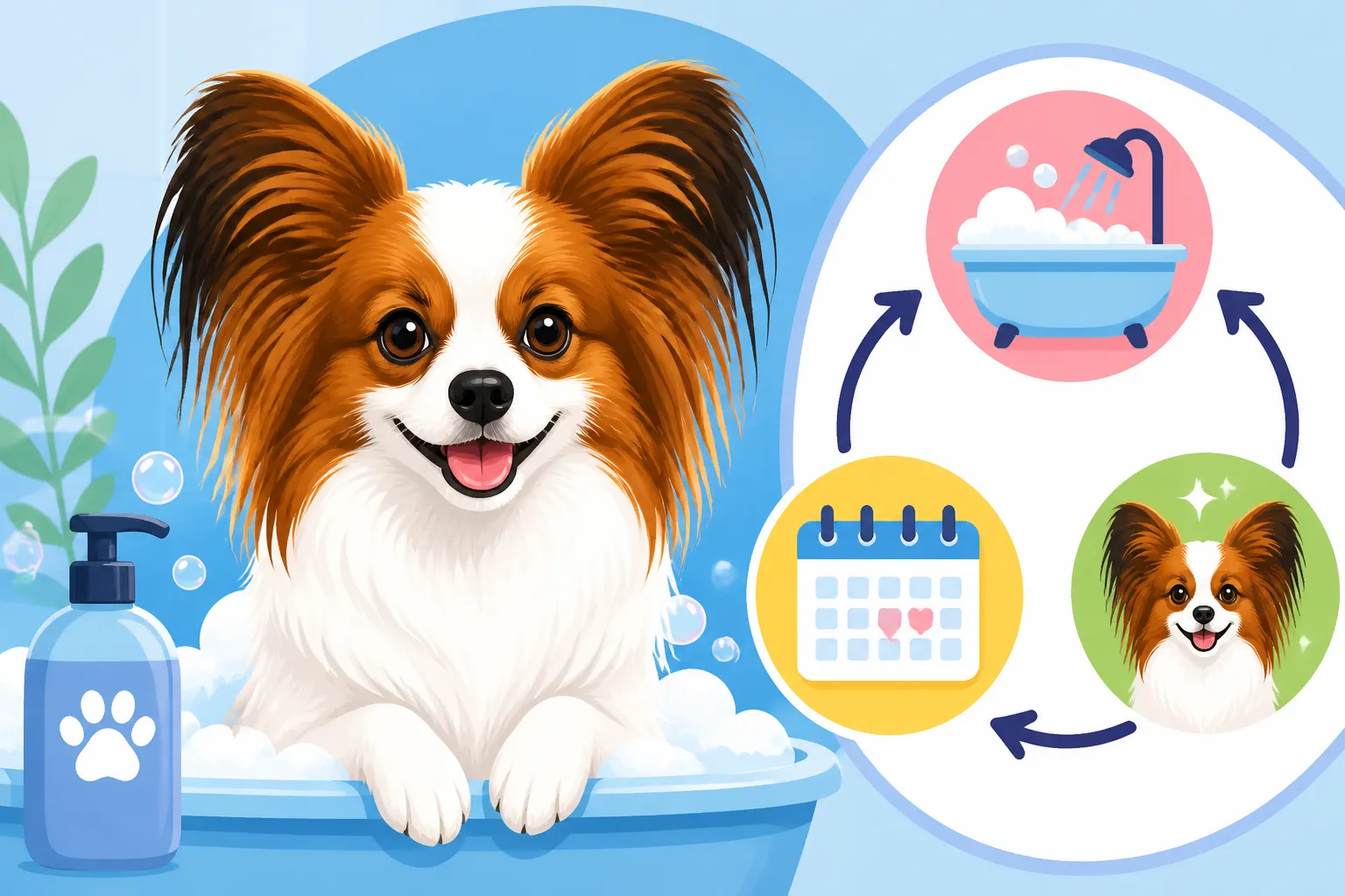 How Often a Papillon Should Be Bathed