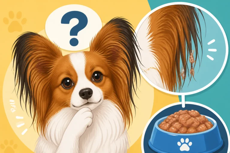 Whether Wet Food Sticks in a Papillon's Fringe