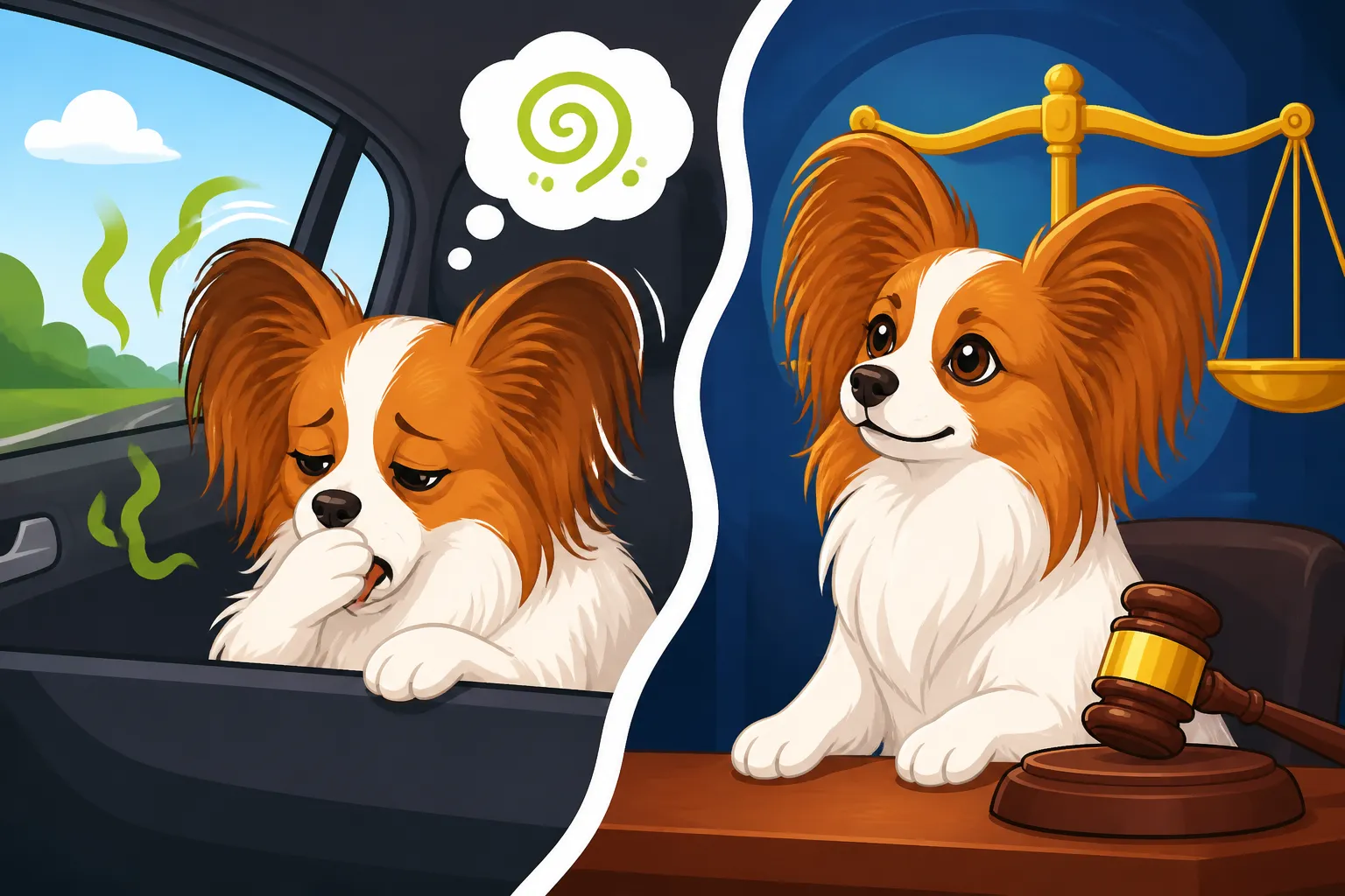Whether a Papillon Gets Carsick Before a Trial