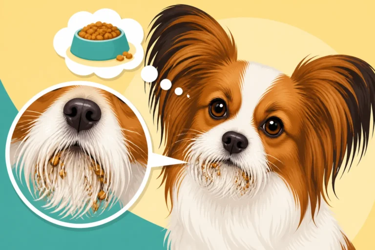 Whether a Papillon's Muzzle Fringe Gets Food In It