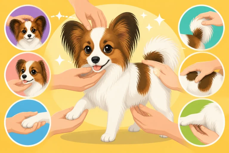Teaching a Papillon Puppy to Be Handled All Over