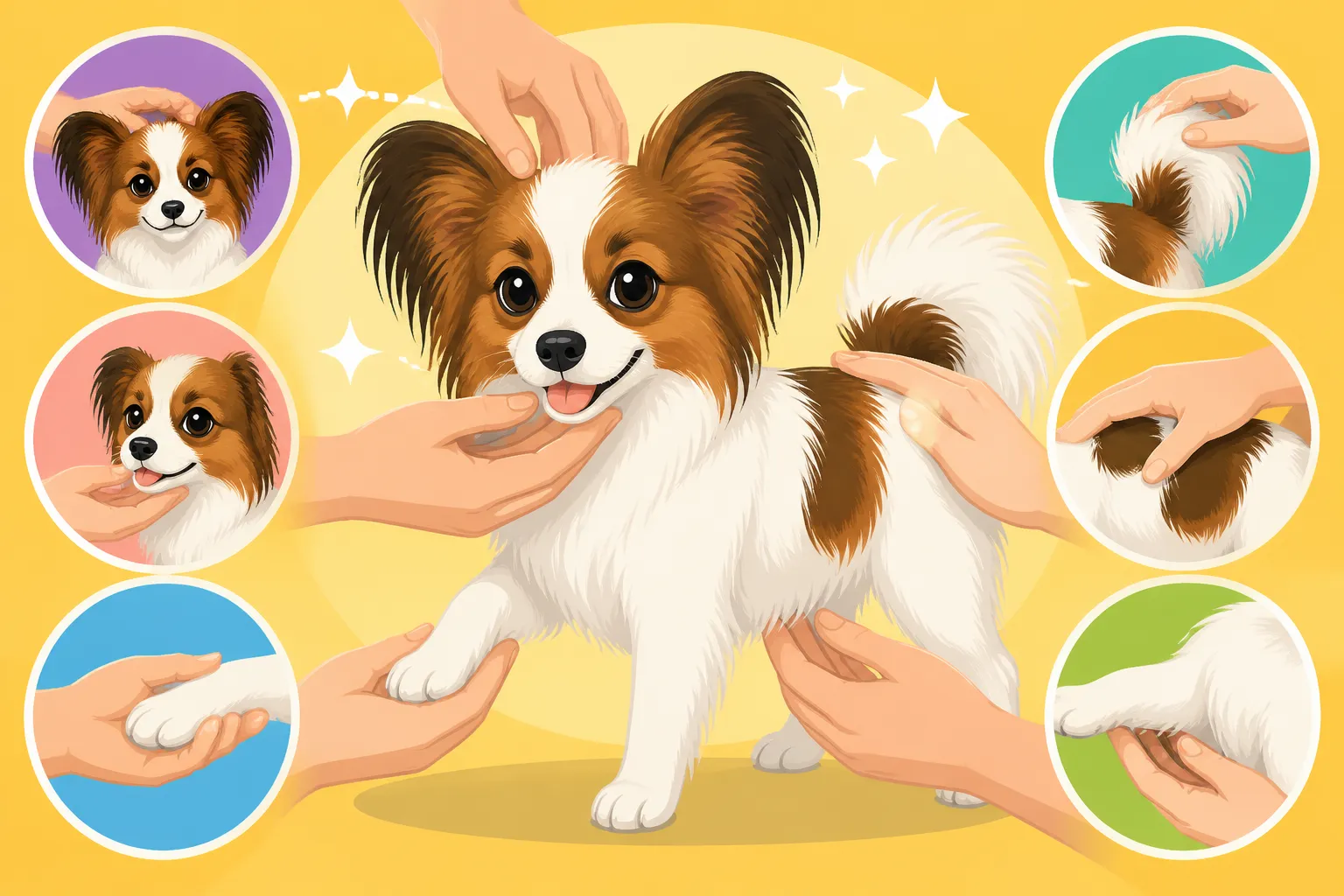 Teaching a Papillon Puppy to Be Handled All Over