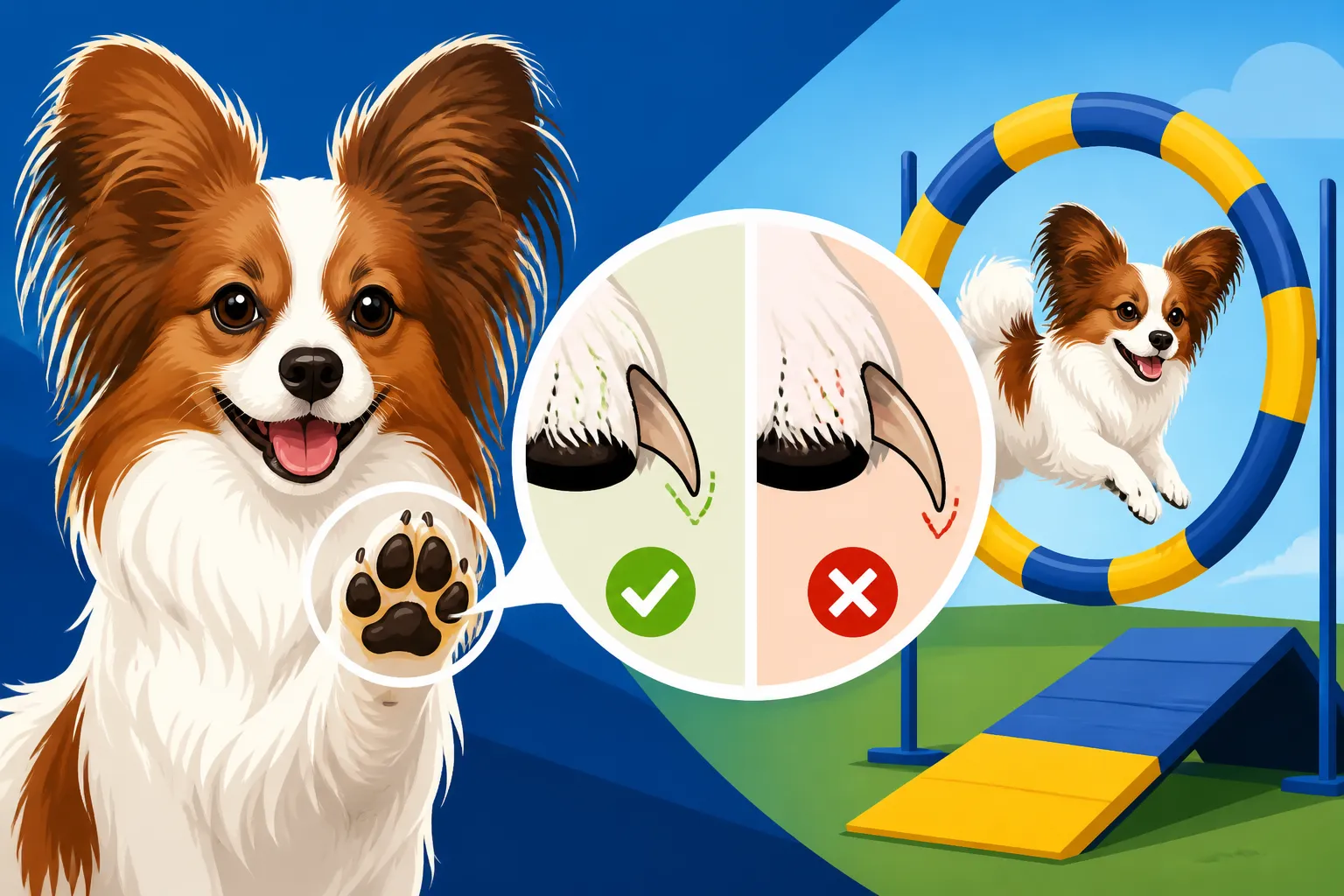 How Short a Papillon's Nails Must Stay for Agility