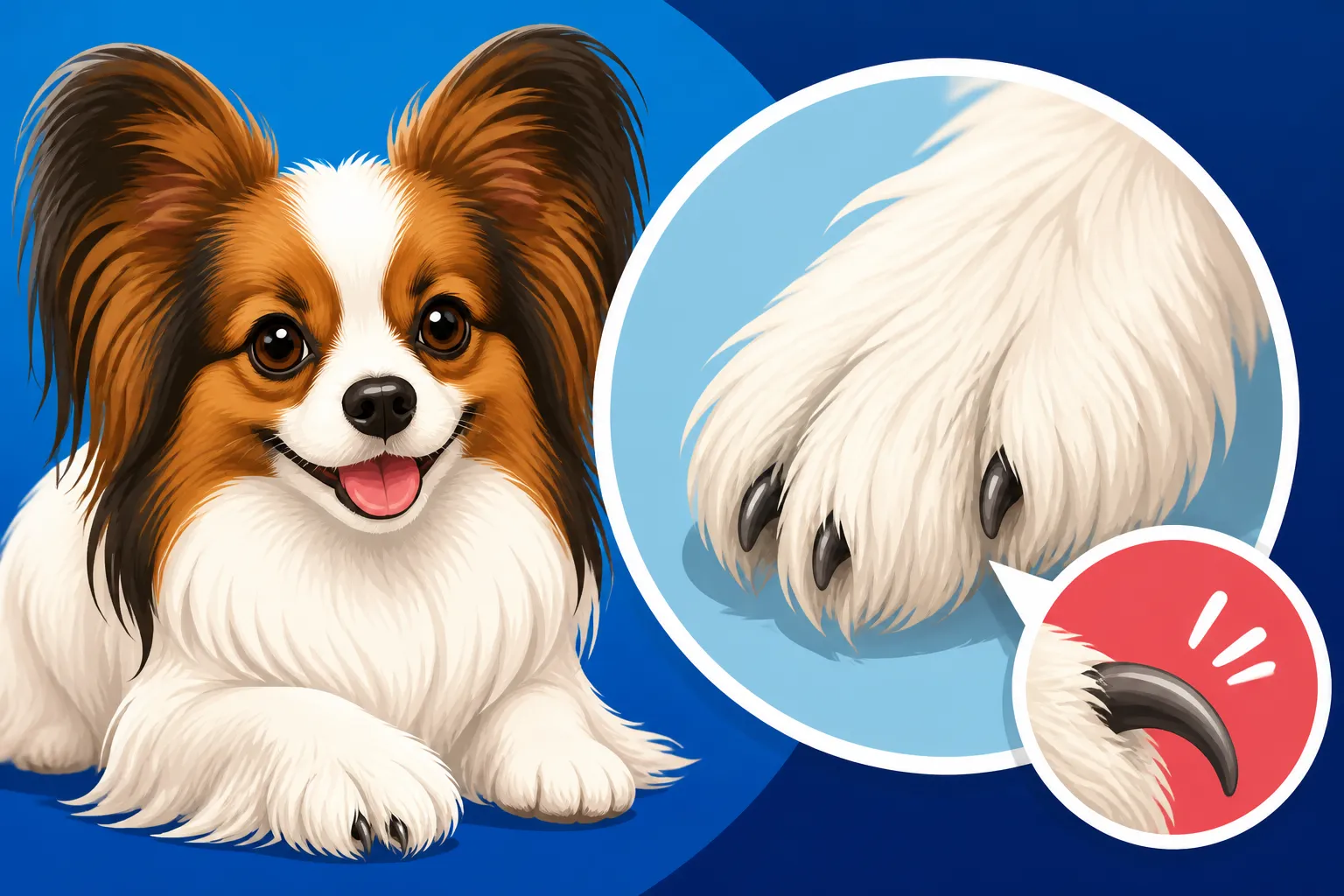 Whether a Papillon's Feathered Feet Hide Long Nails