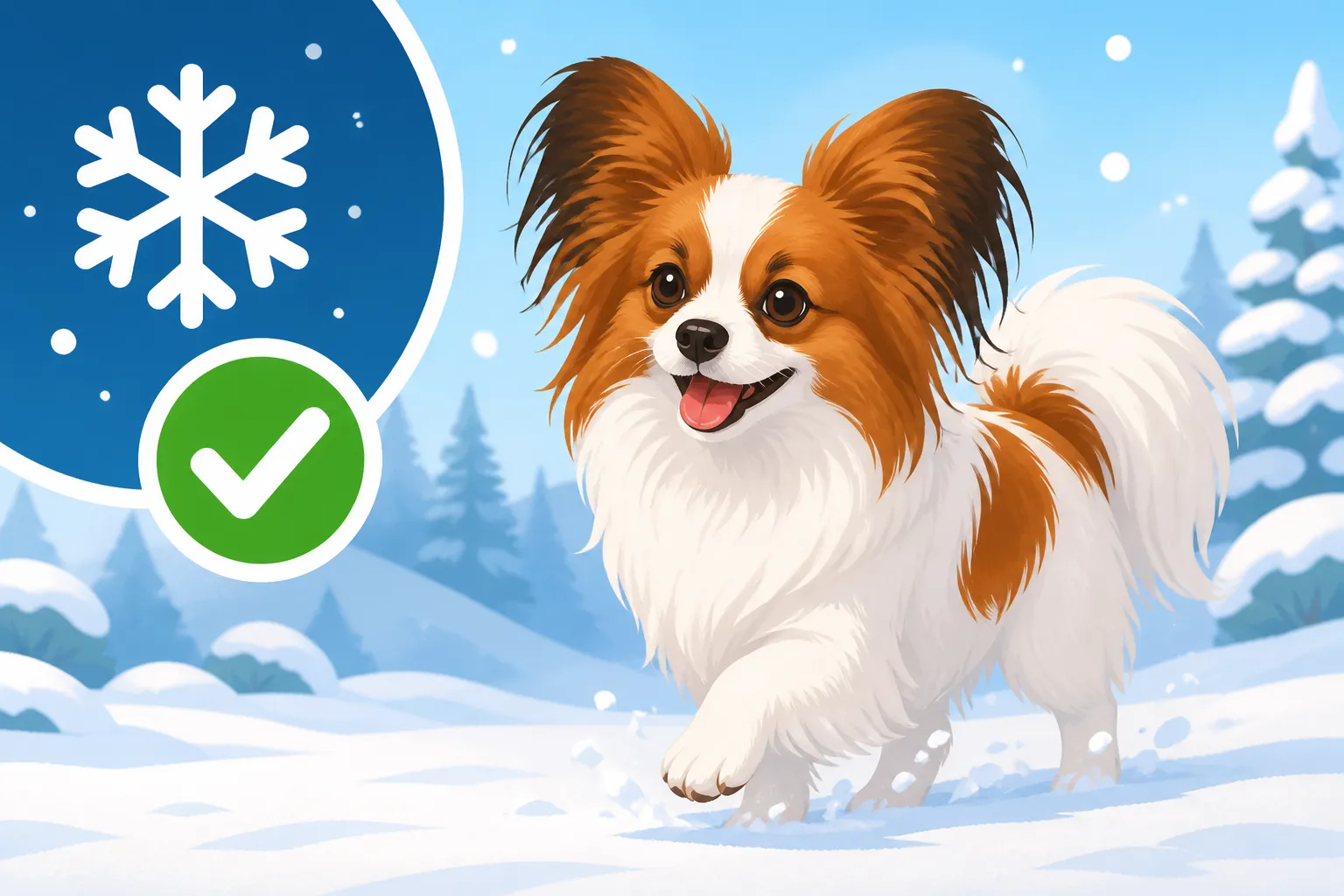 Whether a Papillon Can Walk in Snow