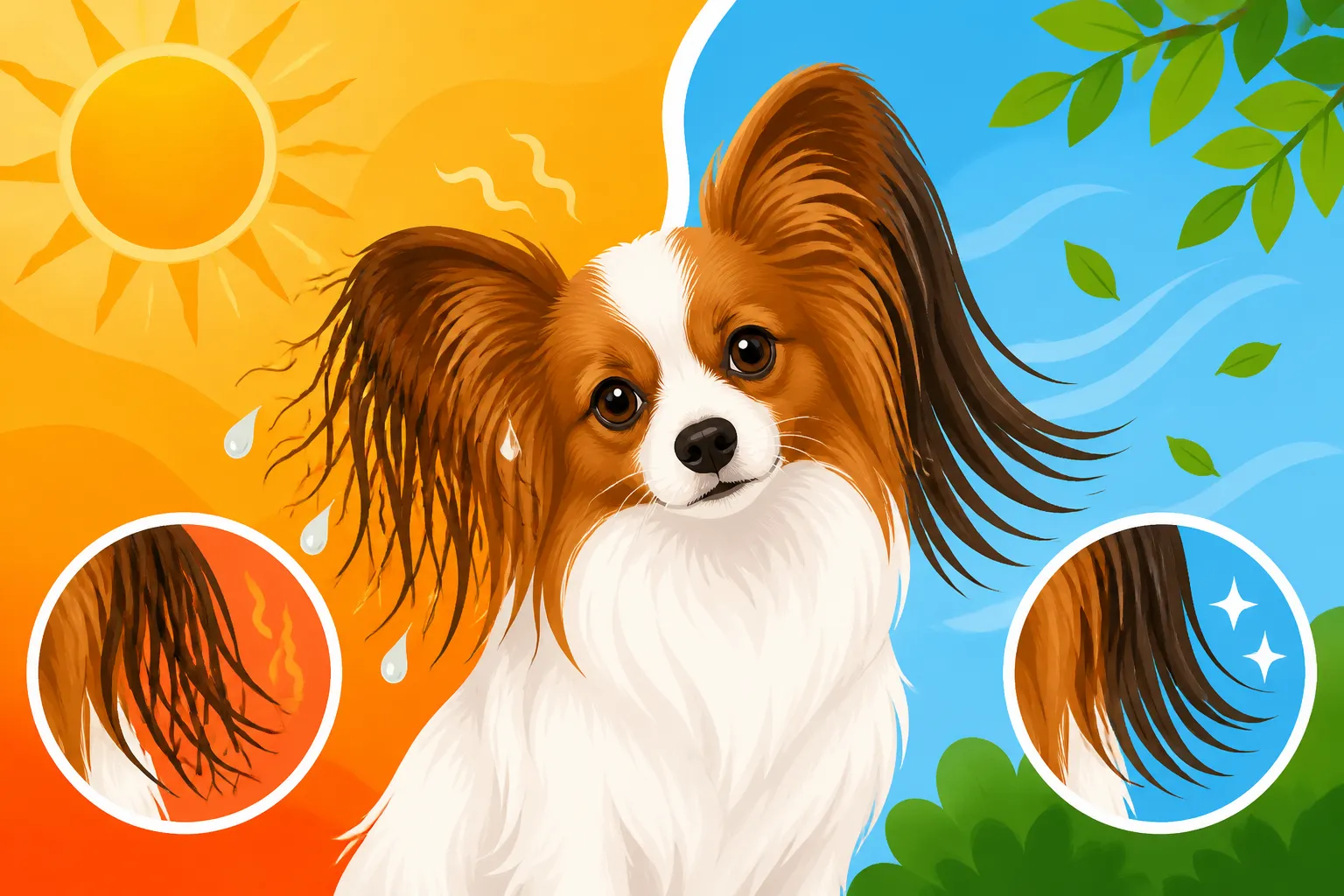 Whether a Papillon's Fringe Makes Summer Worse